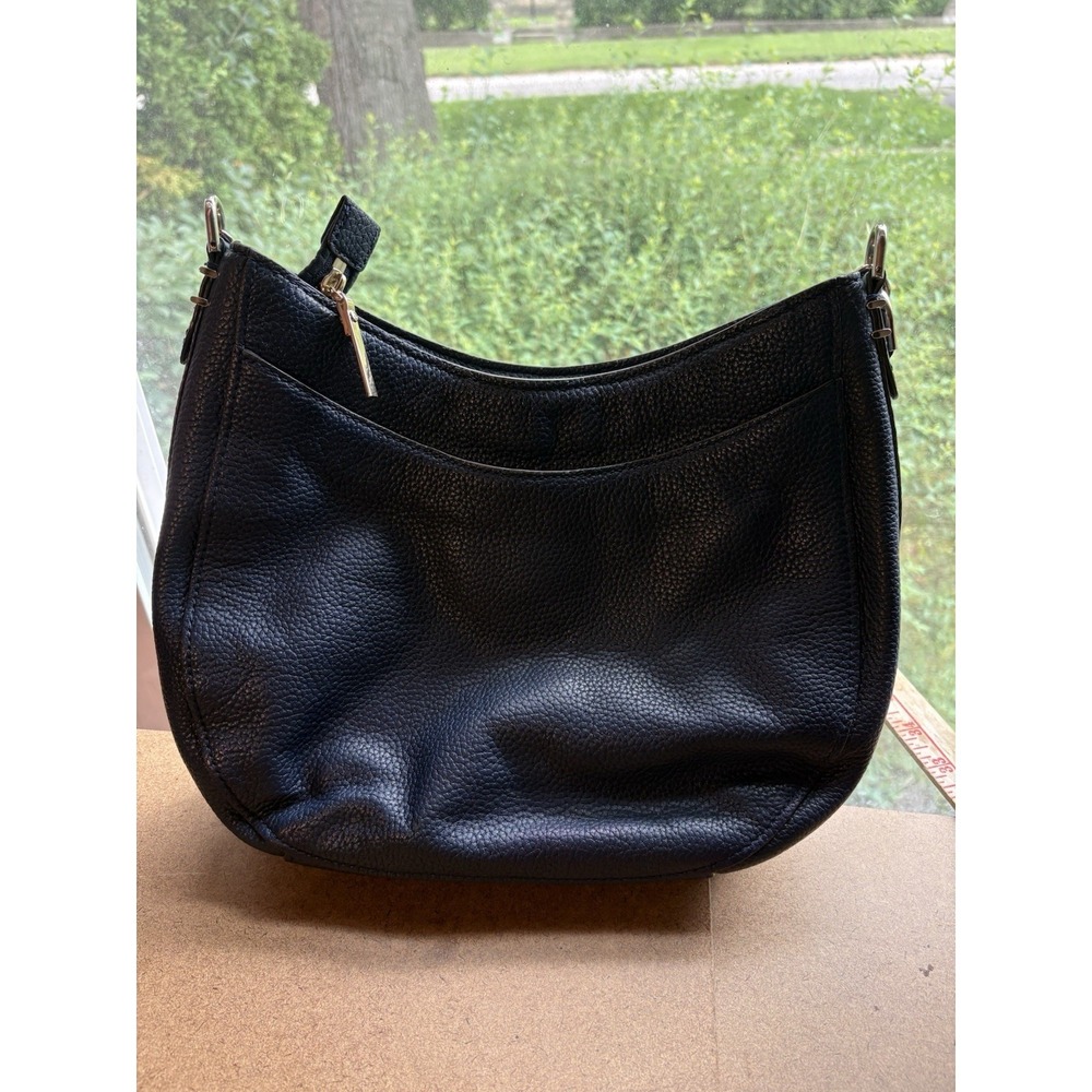 Kate Spade New York Black Pebbled Leather Hobo Shoulder Bag Purse - Picture 6 of 7